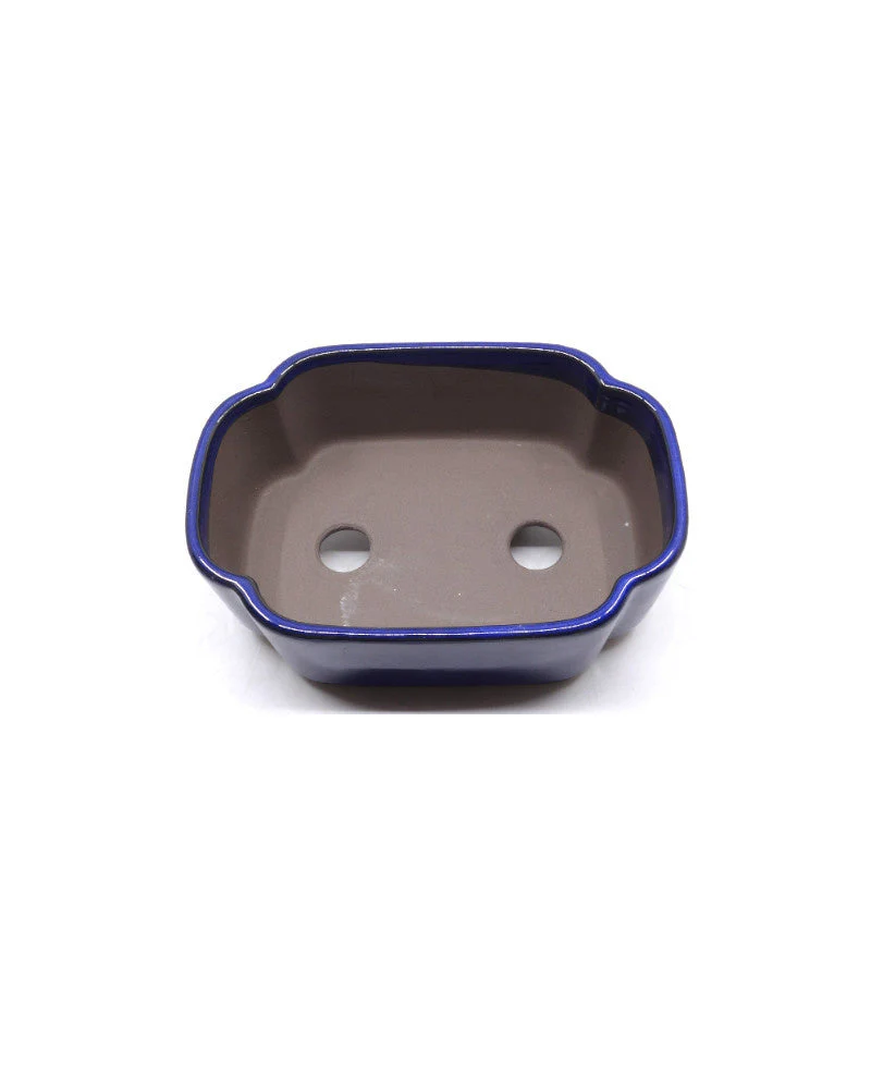Bonsai pot blauw rechthoekige lotus vorm, 18cm - Image 3