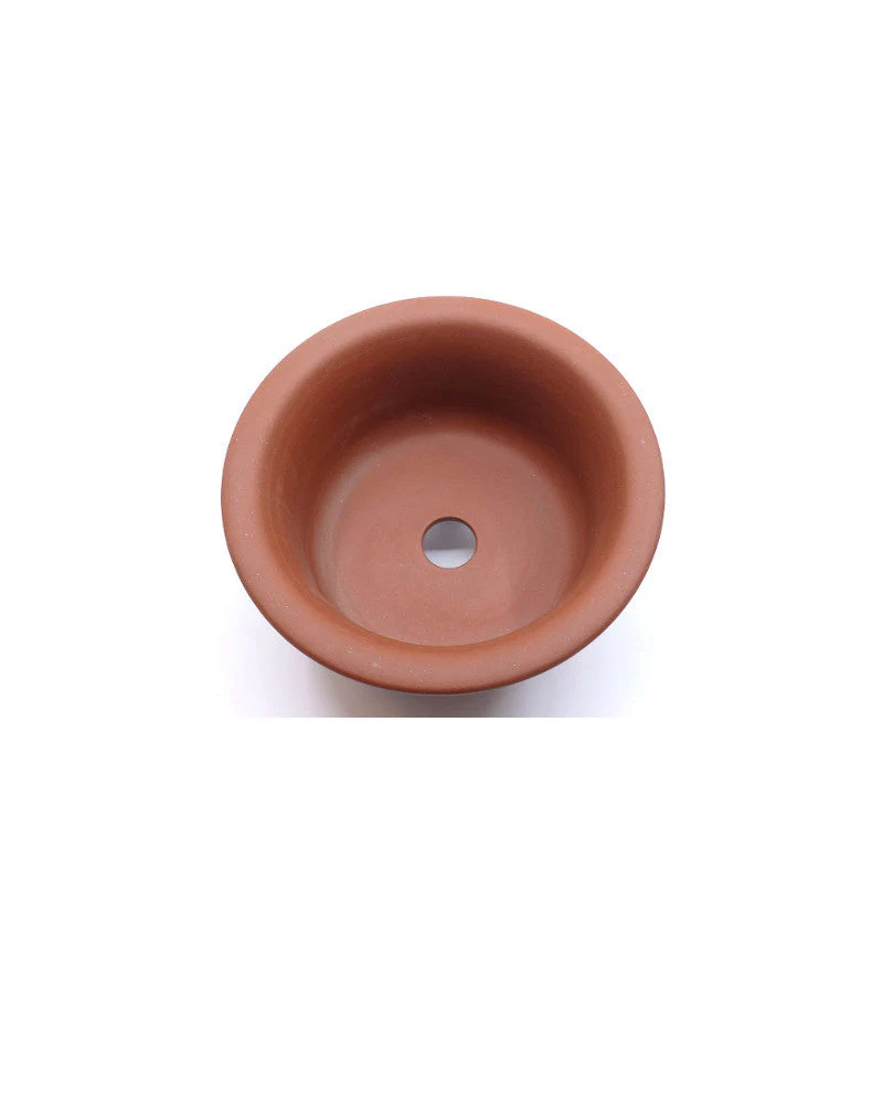Bonsai pot Yixing semi-cascade ongeglazuurd rond 14cm, hoogte 8cm - Image 3