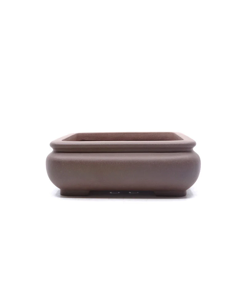 Bonsai pot Yixing ongeglazuurd rechthoekig met ronde hoeken 20cm