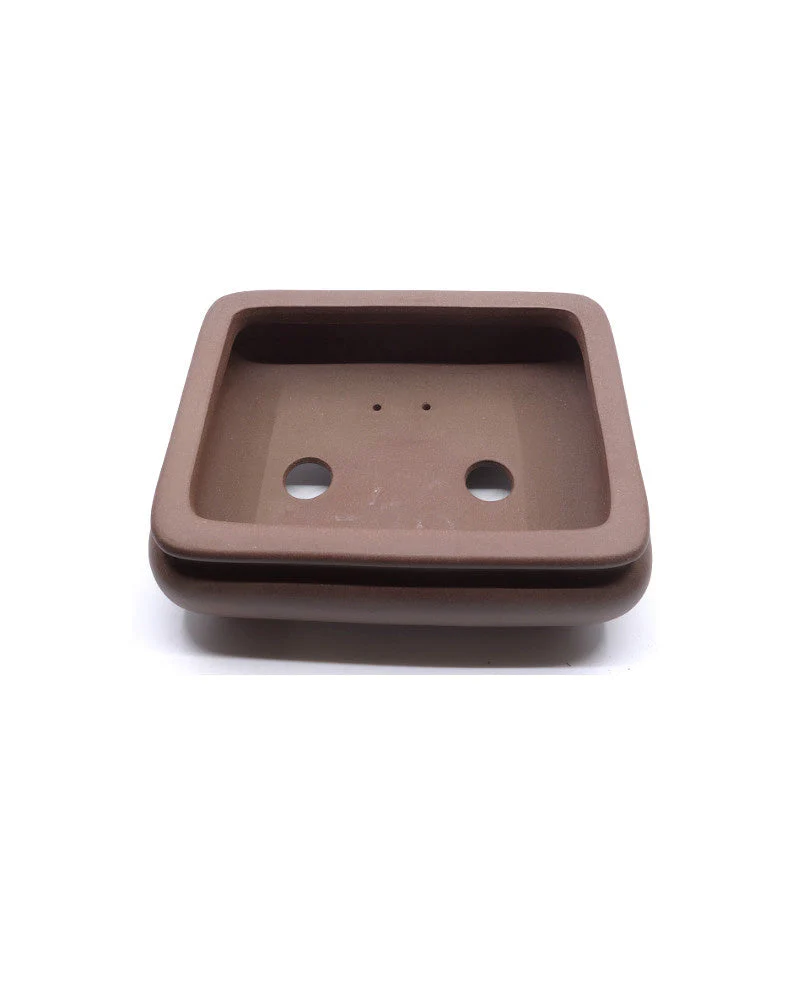 Bonsai pot Yixing ongeglazuurd rechthoekig met ronde hoeken 20cm - Image 4