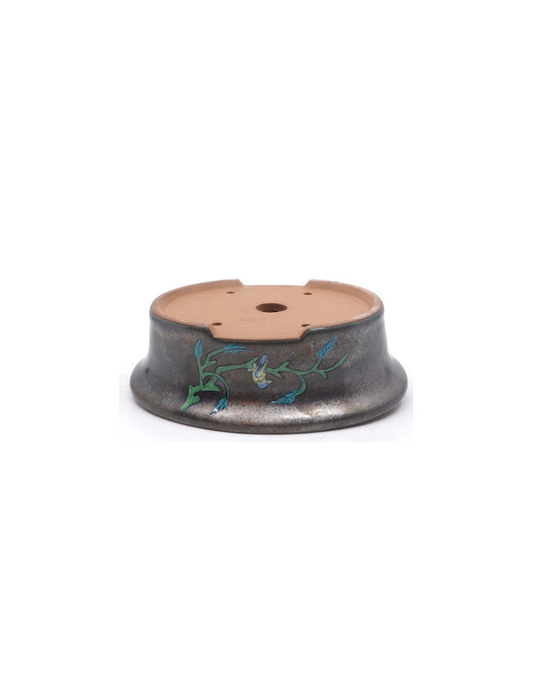 Bonsai pot handgeschilderde vogel ovaal 16cm - Image 3