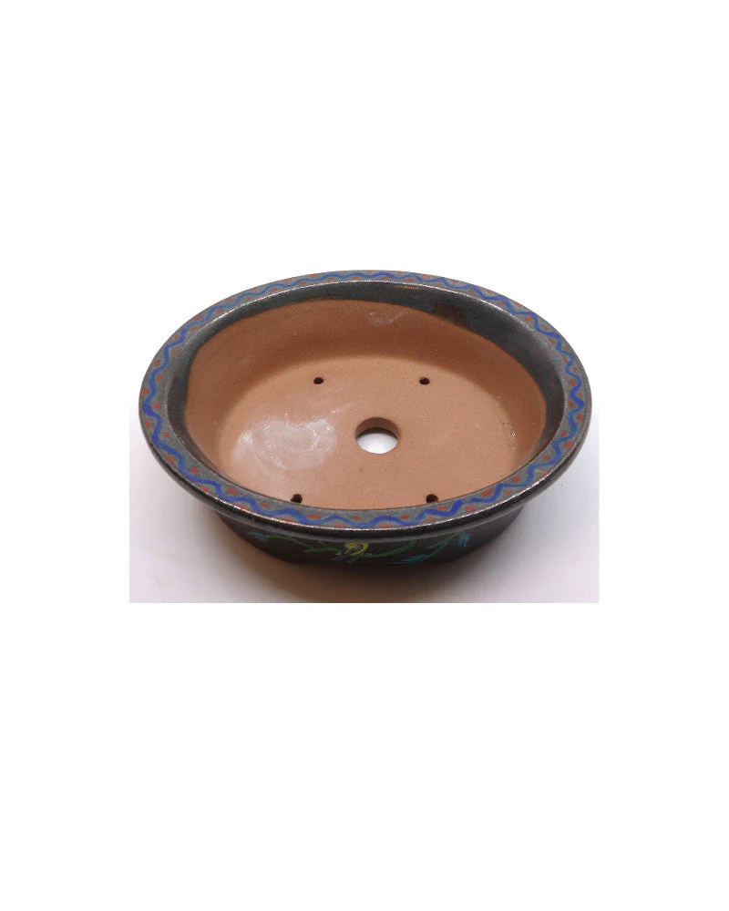 Bonsai pot handgeschilderde vogel ovaal 16cm - Image 5