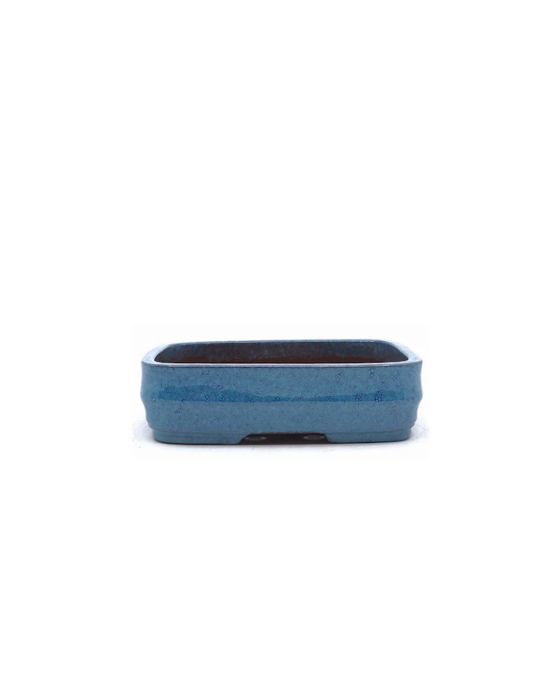 Bonsai pot blauw groen rechthoekig 14cm