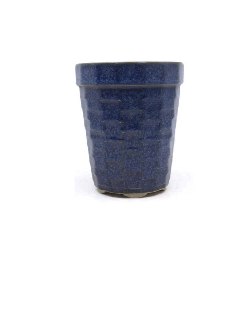 Bonsai pot cascade blauw rond 12cm, hoogte 15cm