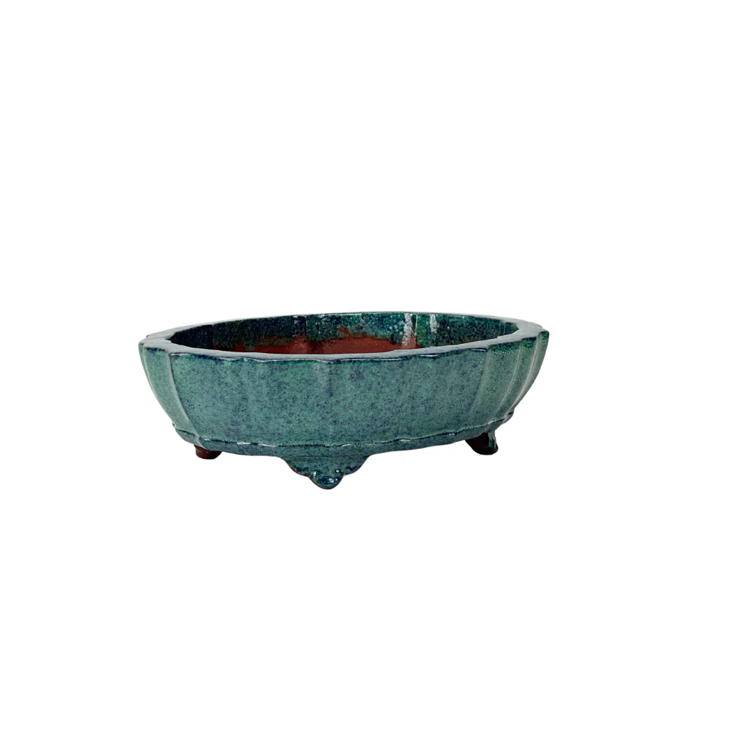 Bonsai pot blauw groen chrysant 17cm - Image 2