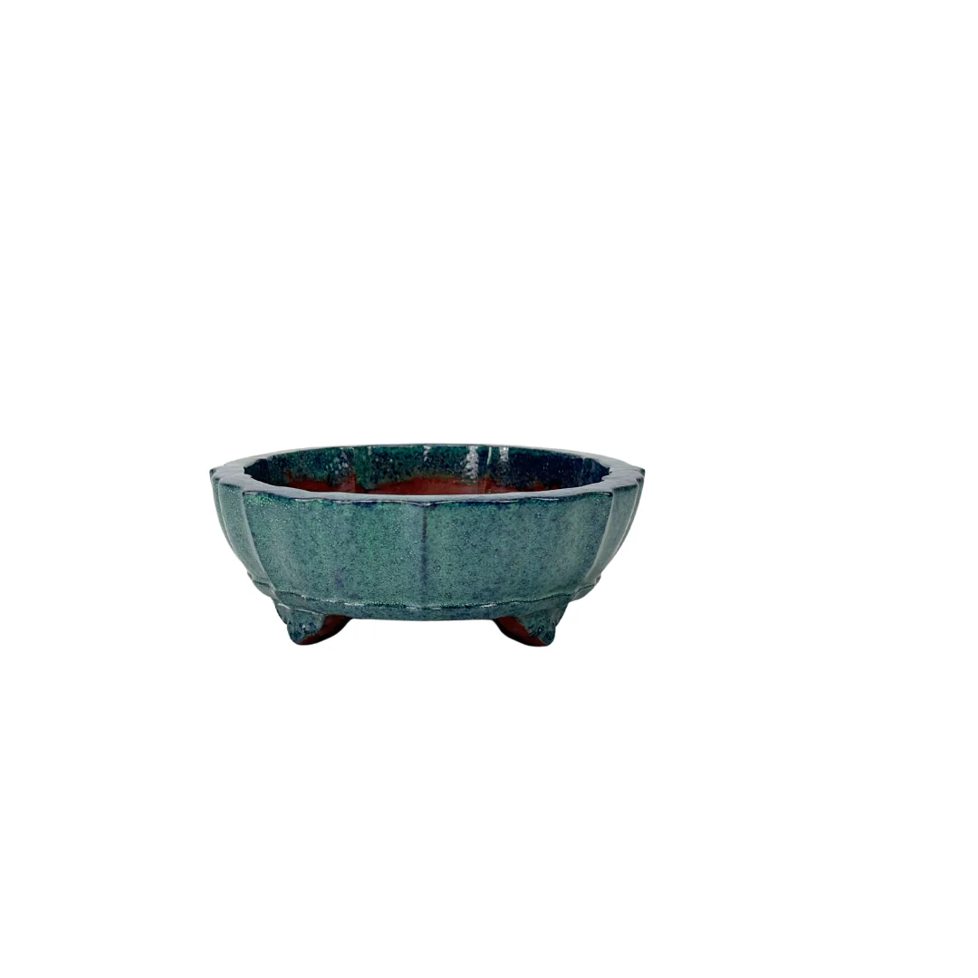 Bonsai pot blauw groen chrysant 17cm - Image 3