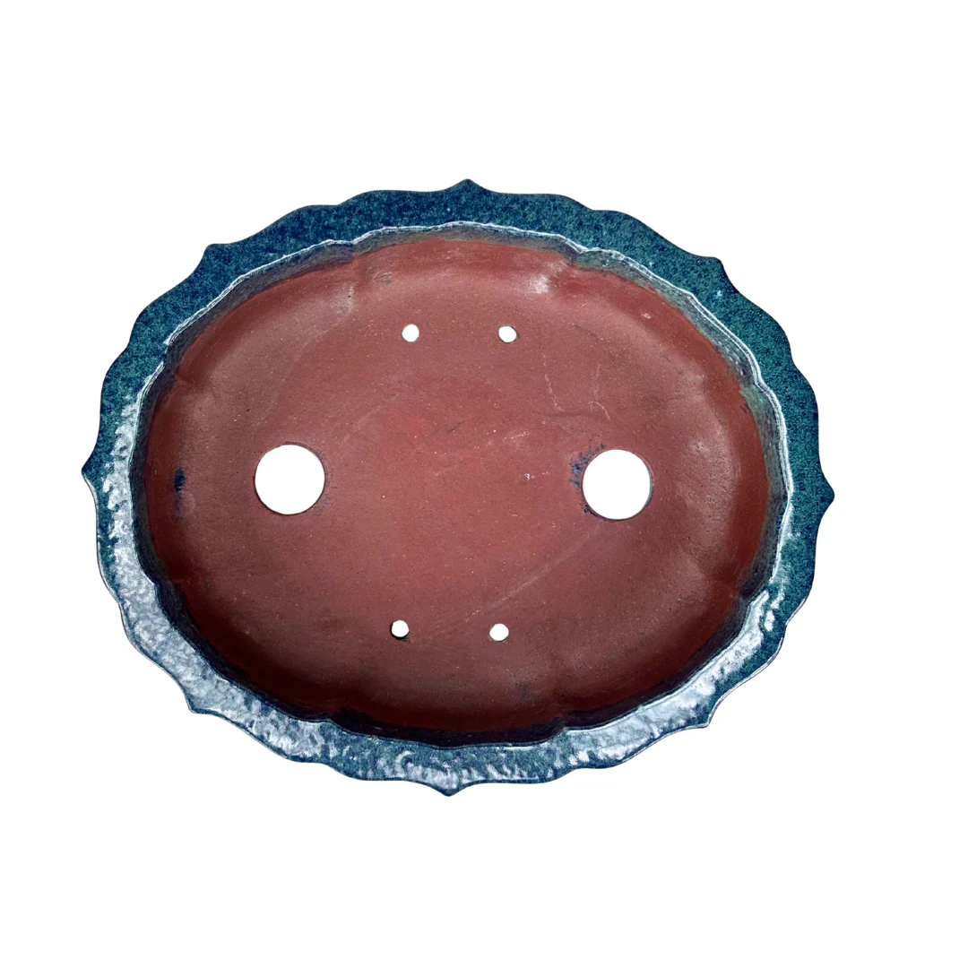 Bonsai pot blauw groen chrysant 17cm - Image 5