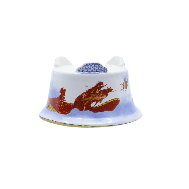Bonsai pot blauw rood draak rond 12cm - Image 3