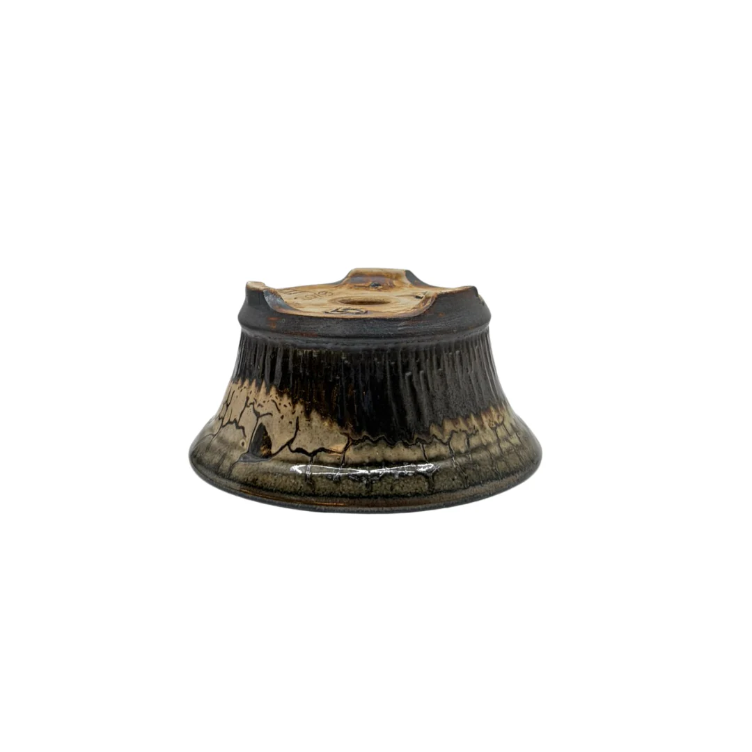 Bonsai pot charcoal met beige accenten René Lecocq 13cm - Image 4