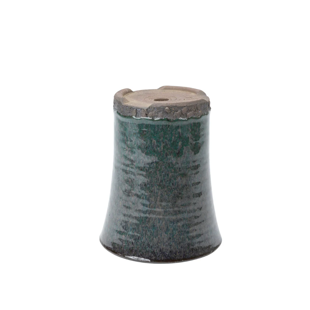 Bonsai pot groen bruin rond cascade 15cm, hoogte 18.5cm - Image 2