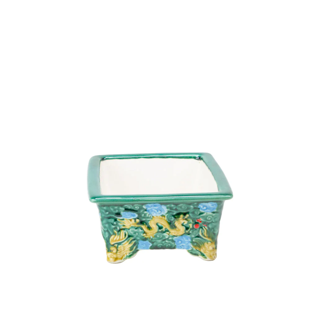 Bonsai Yixing pot groen draak rechthoek 26cm - Image 2