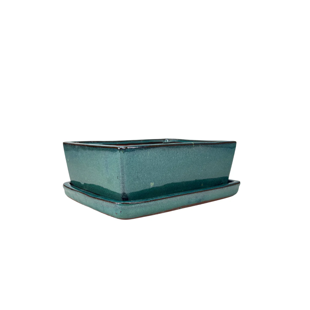 Bonsai pot groen rechthoek 30cm - set - Image 2