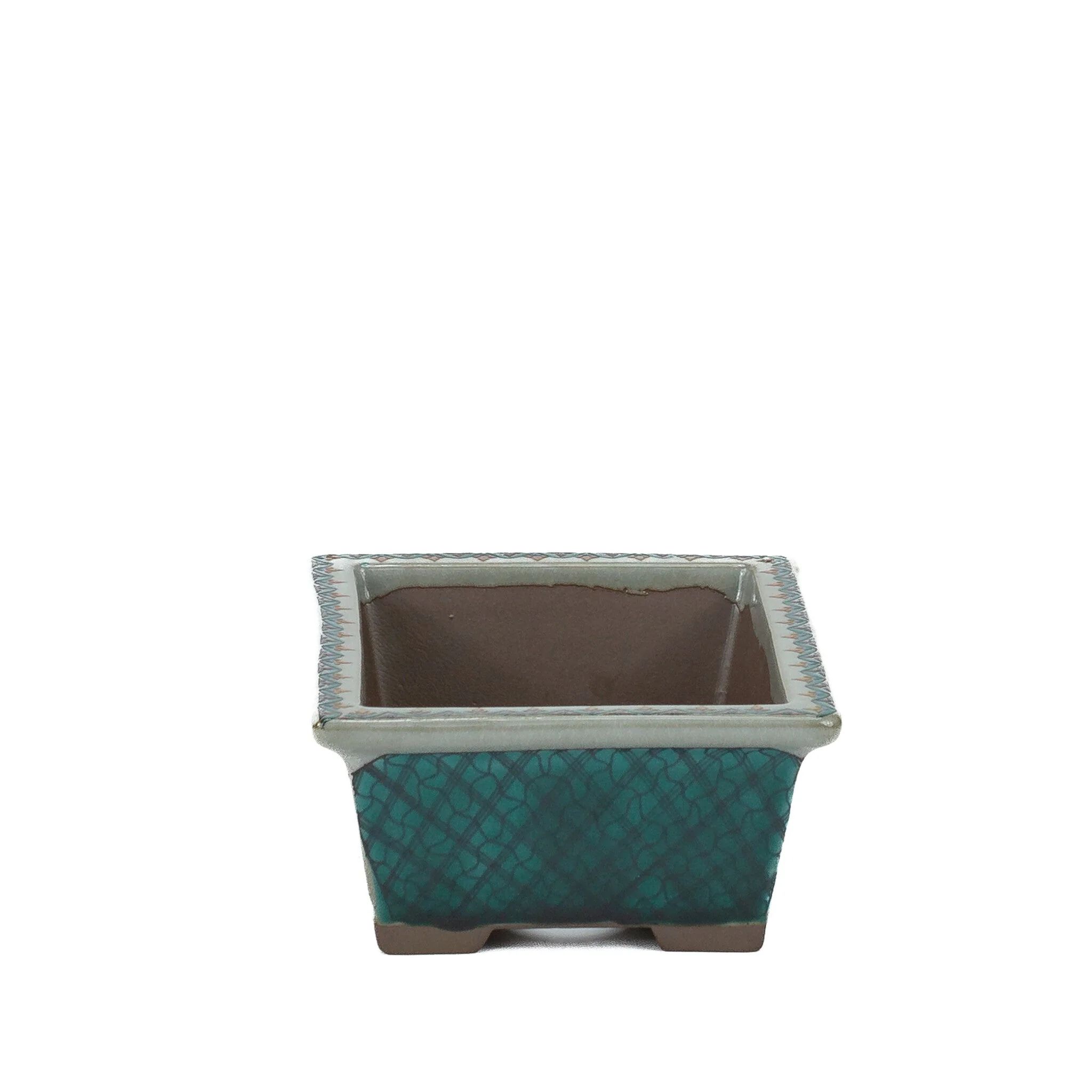 Bonsai pot Kutani yaki 'Ishidatami' rechthoekig multi-kleuren 13cm - Image 4