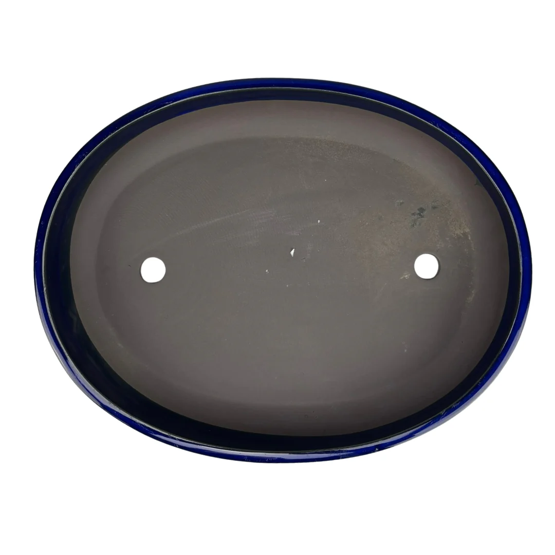 Bonsai pot - ovaal, geglazuurd, blauw (41cm breed) - Image 2