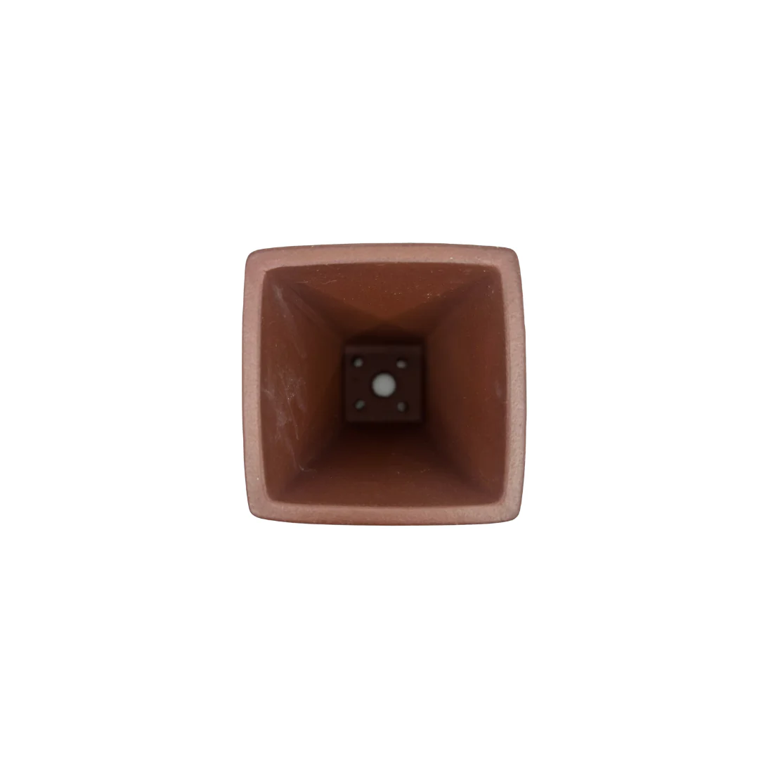 Bonsai pot - vierkant, cascade, ongeglazuurd (8cm breed) - Image 4