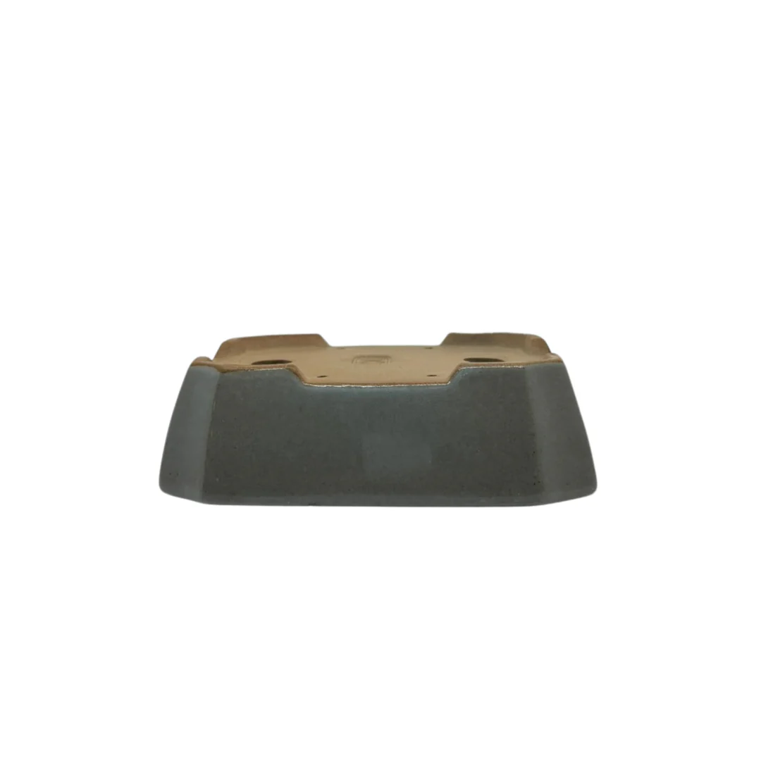Bonsai pot - rechthoekig, geglazuurd, licht blauw grijs (17cm breed) - Image 3