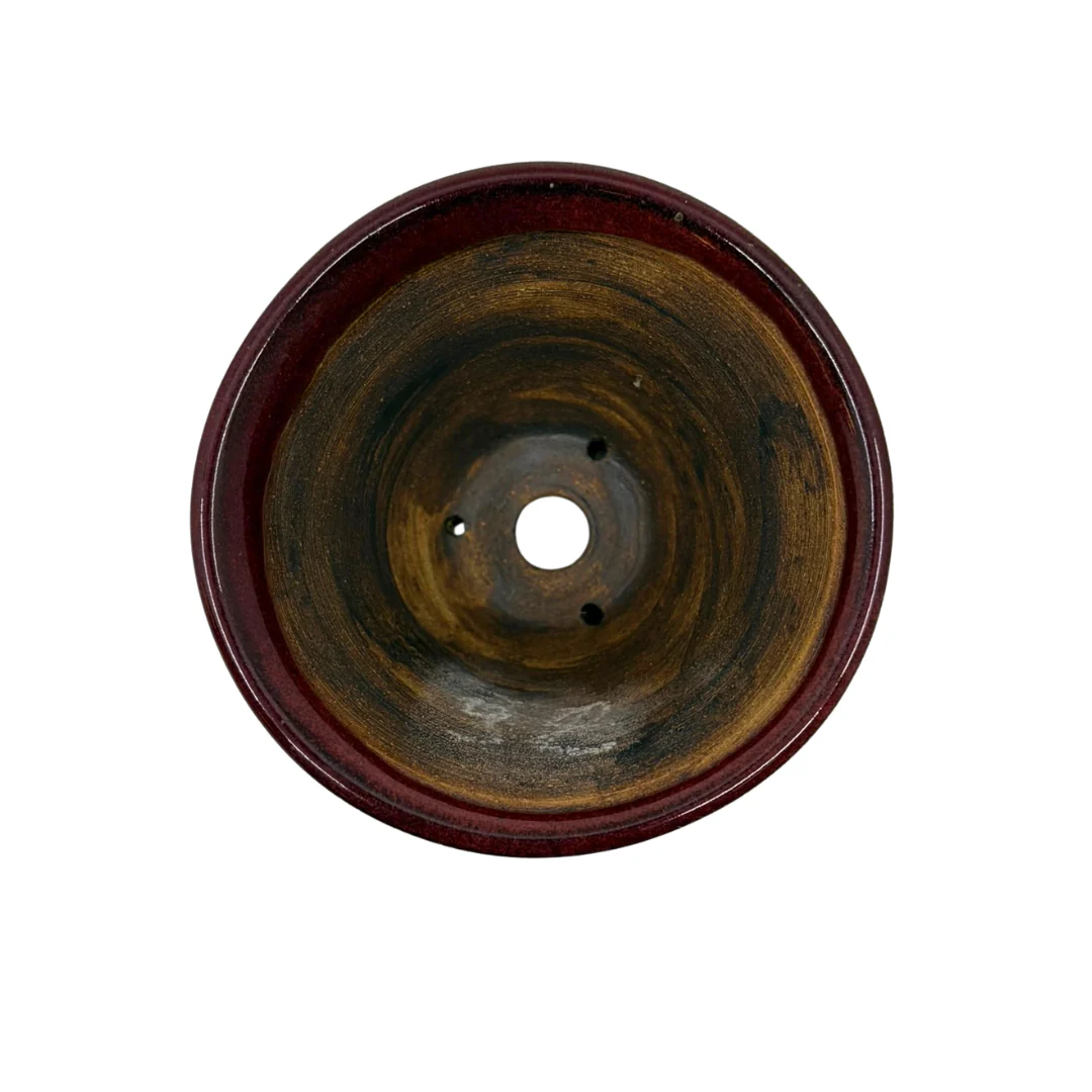 Bonsai pot rood cascade met zwarte vlekken René Lecocq 12cm - Image 3