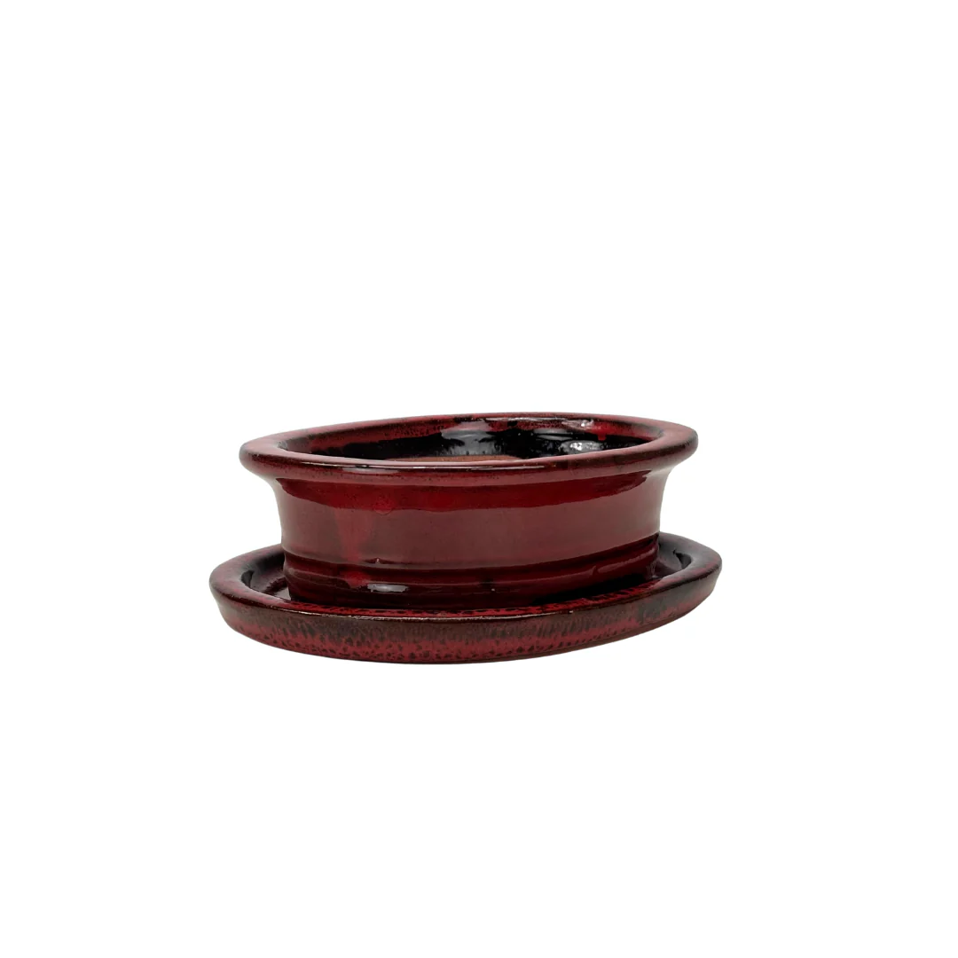 Bonsai pot rood ovaal 16cm - set - Image 2