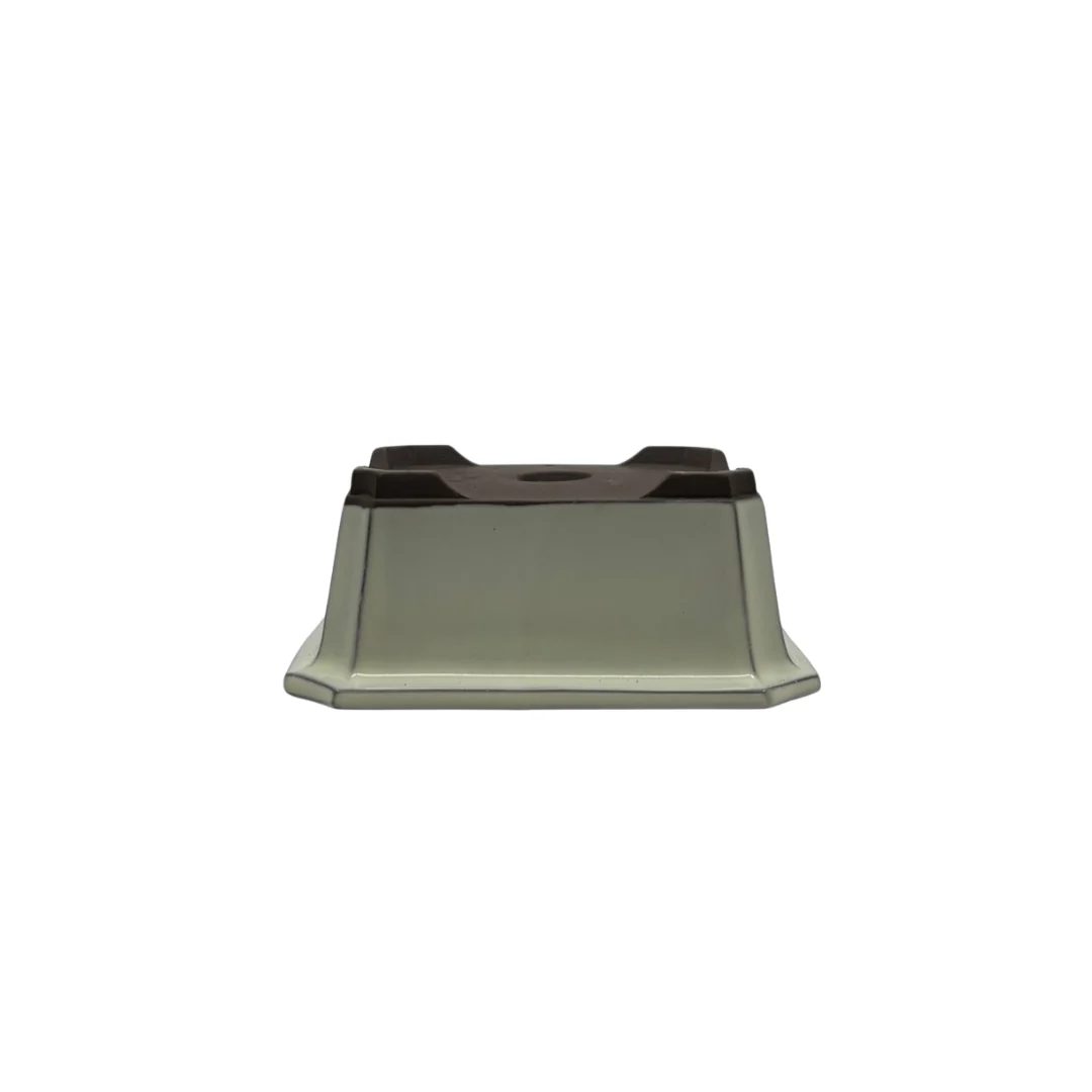 Bonsai pot set - rechthoekig, geglazuurd, crème (14cm breed) - Image 5