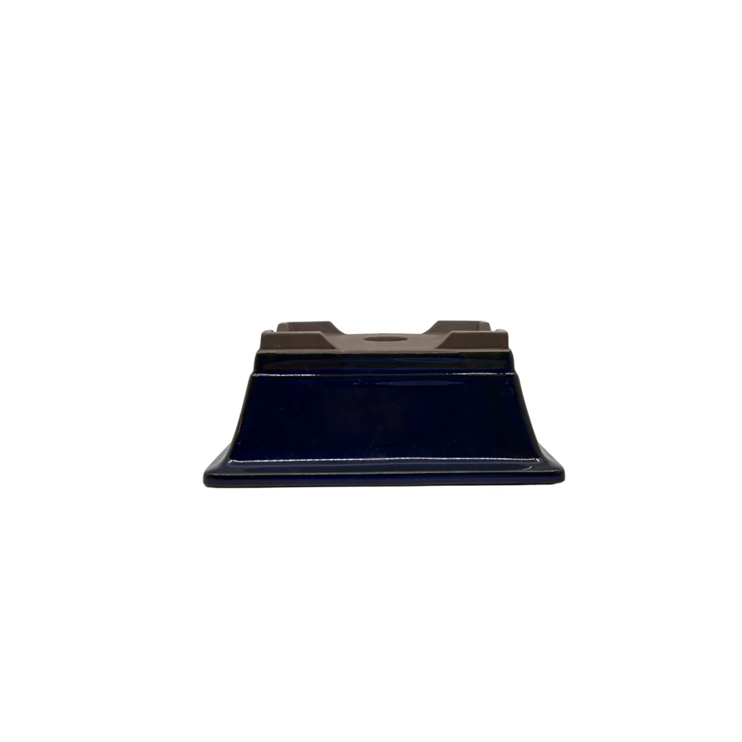 Bonsai pot set - rechthoekig, geglazuurd, blauw (14cm breed) - Image 5