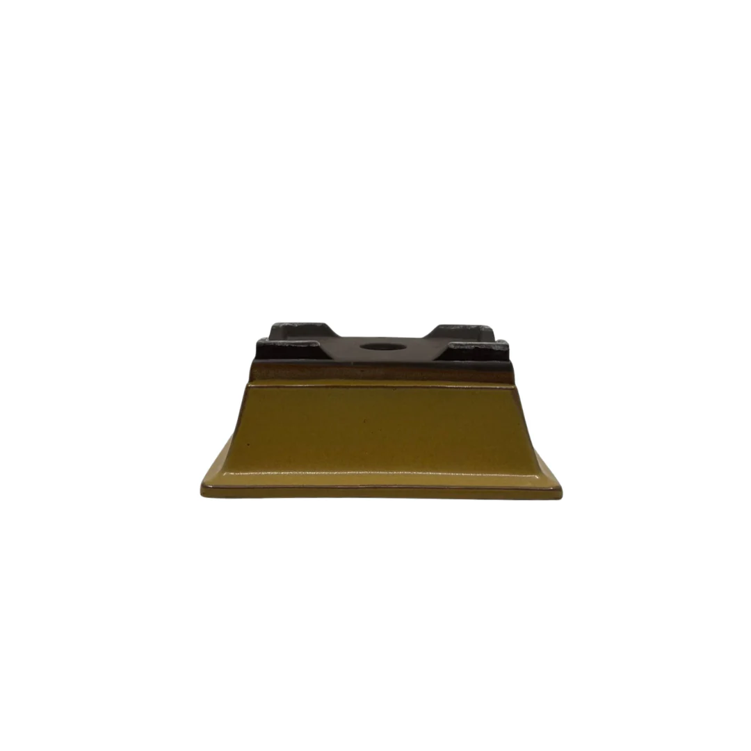 Bonsai pot set - rechthoekig, geglazuurd, geel (14cm breed) - Image 5