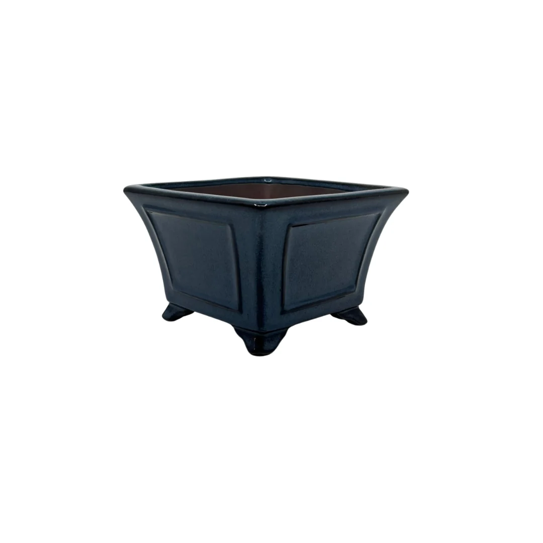 Bonsai pot - vierkant, geglazuurd, blauw (14cm breed) - Image 2