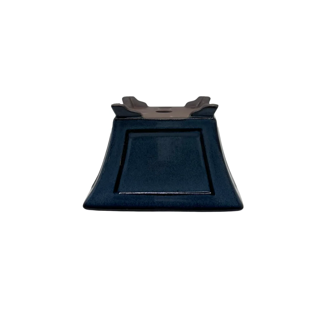 Bonsai pot - vierkant, geglazuurd, blauw (14cm breed) - Image 3