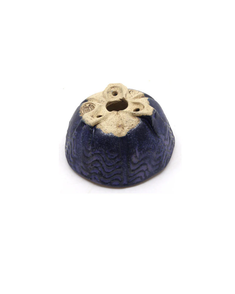 Shohin Bonsai pot Walsall geglazuurd blauw rond 9cm - Image 3