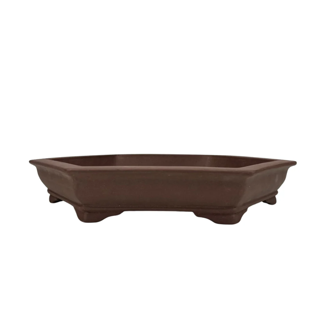Bonsai pot - zeshoekig, ongeglazuurd (36cm breed)