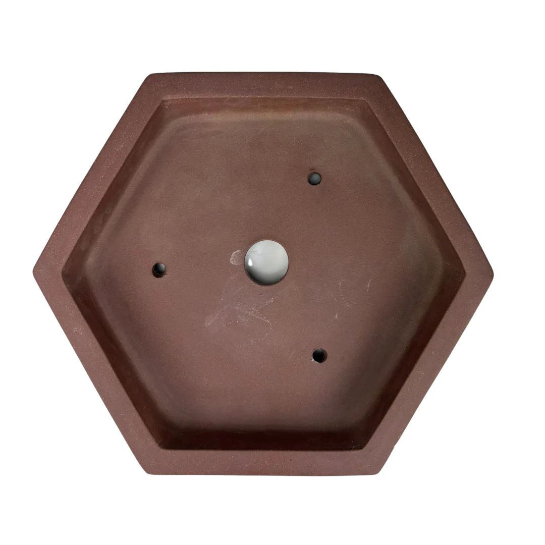 Bonsai pot - zeshoekig, ongeglazuurd (36cm breed) - Image 4