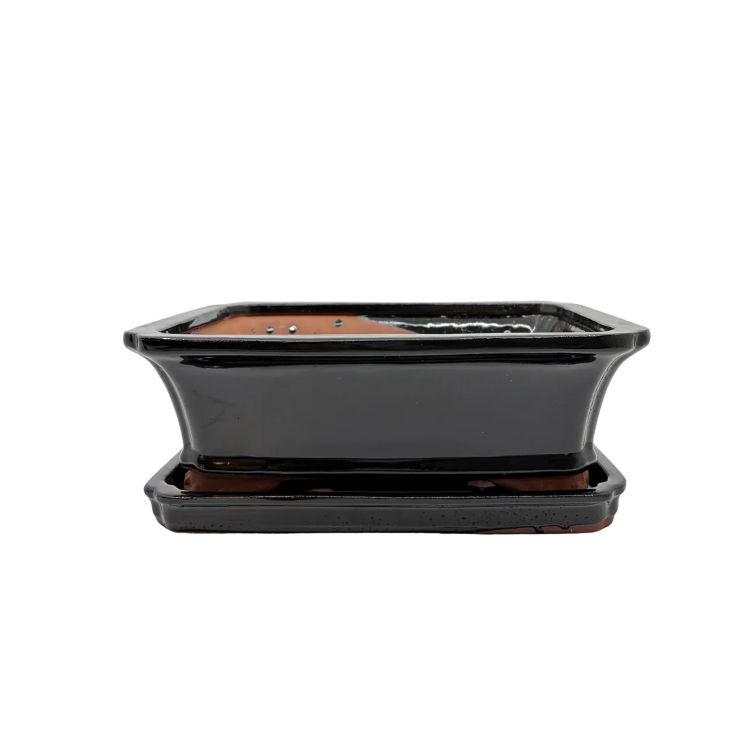 Bonsai pot zwart rechthoek 27cm - set