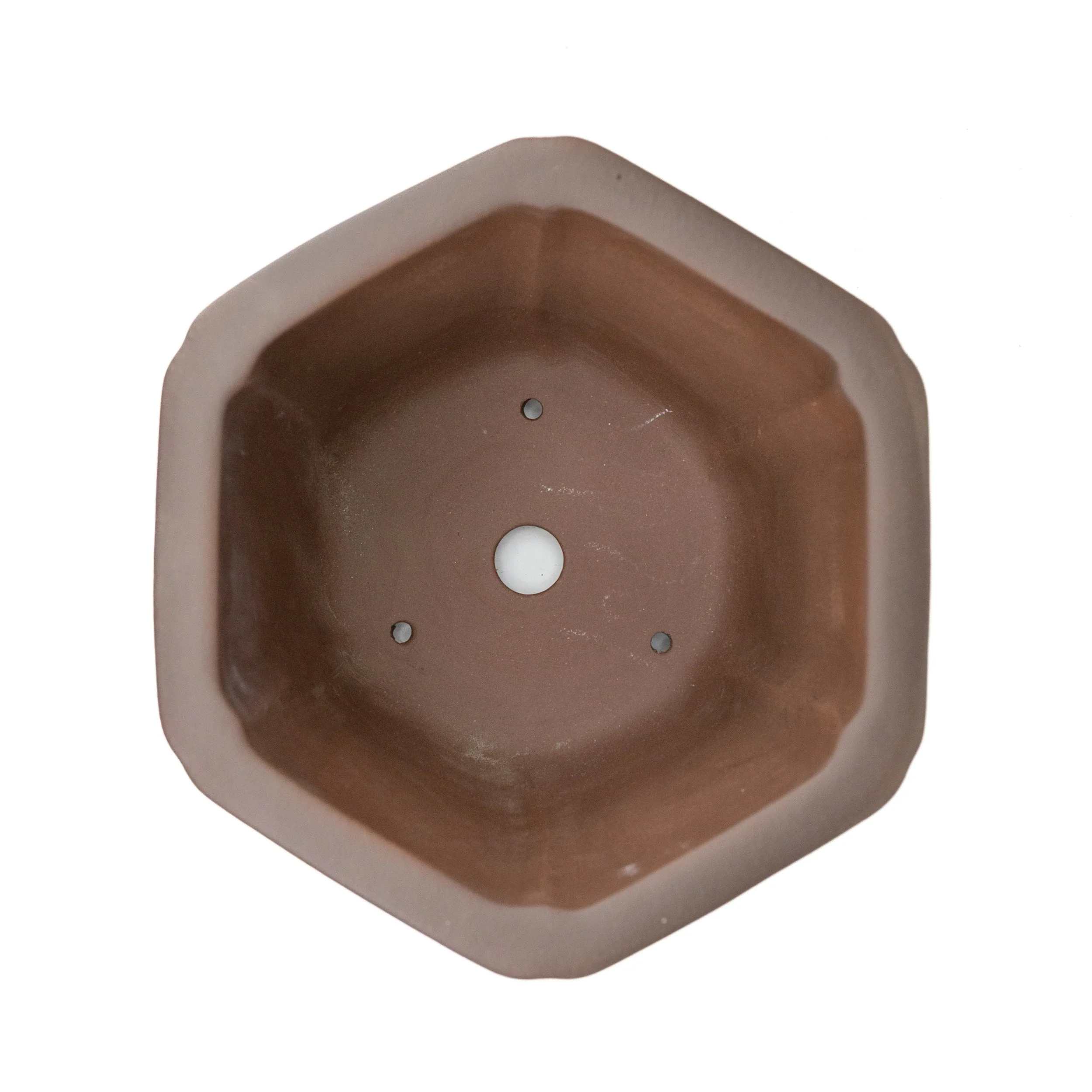 Bonsai Yixing pot ongeglazuurd zeshoek cascade 22 cm, hoogte 19cm - Image 2