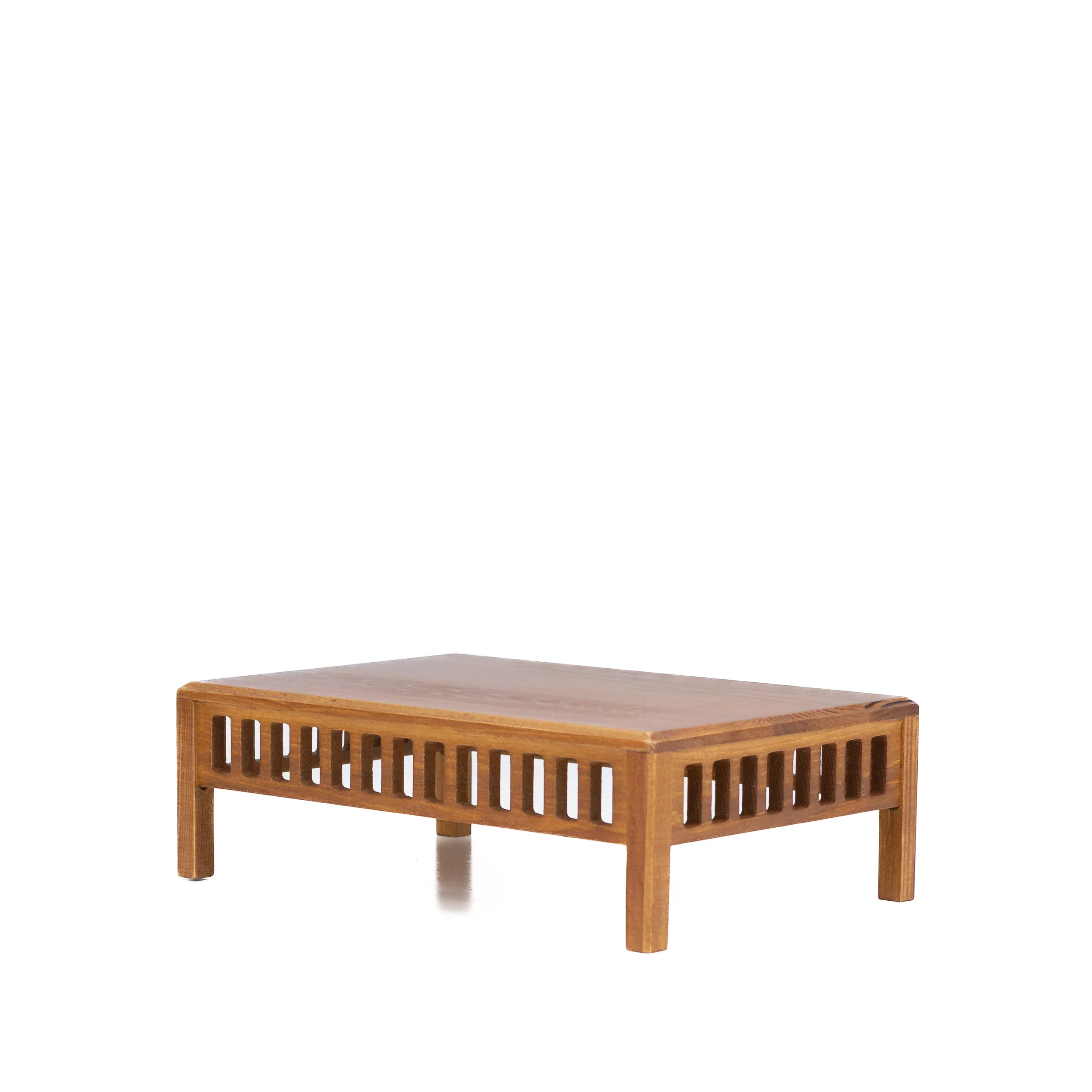 Bonsaitafel lichtbruin, hout met lattendetails 25cm - Image 2