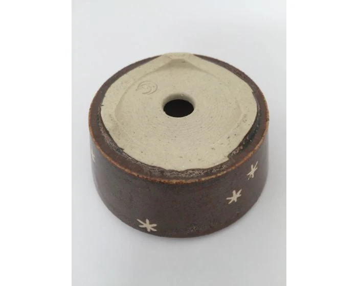 Donkerbruin met creme Shohin bonsai pot 6cm - Image 3