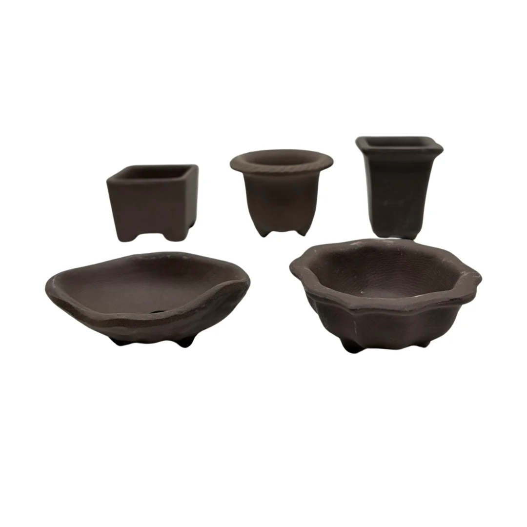 Mame pot set van 5 ongeglazuurd (4-7cm breed)