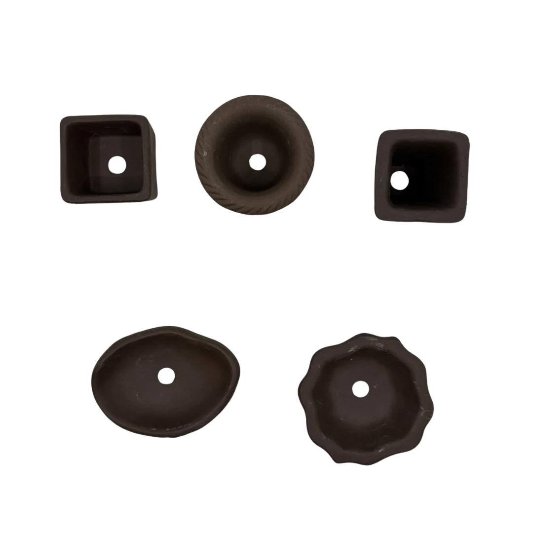Mame pot set van 5 ongeglazuurd (4-7cm breed) - Image 3