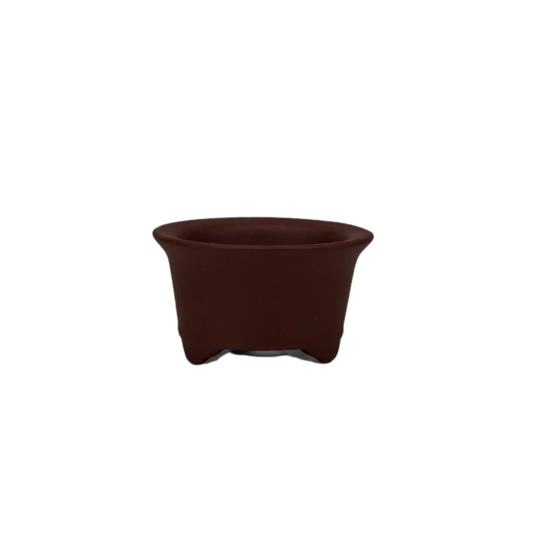 Ongeglazuurde Shohin bonsai pot rond 8 cm