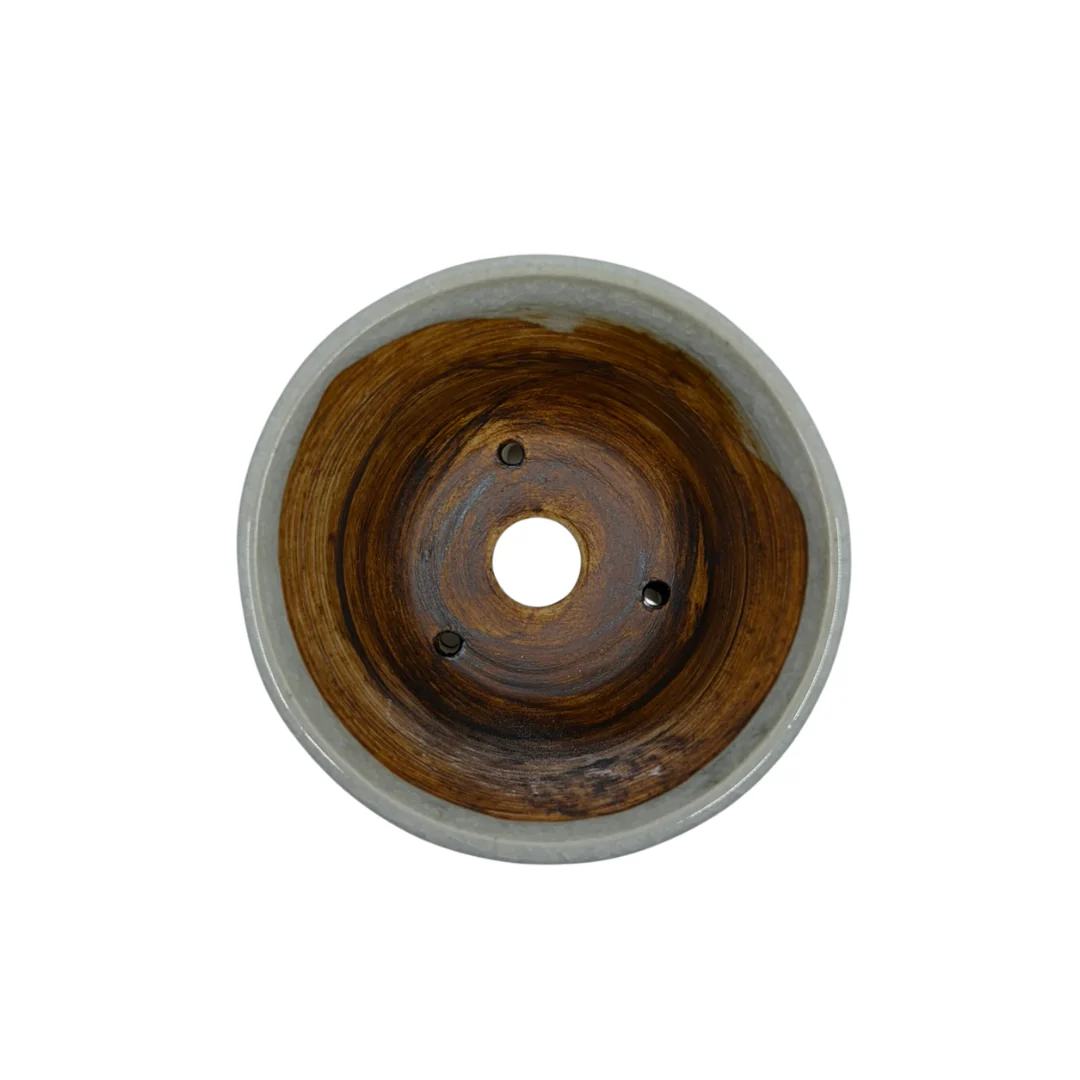 Shohin Bonsai pot crème met zachte ronde vlekken René Lecocq 9cm - Image 5