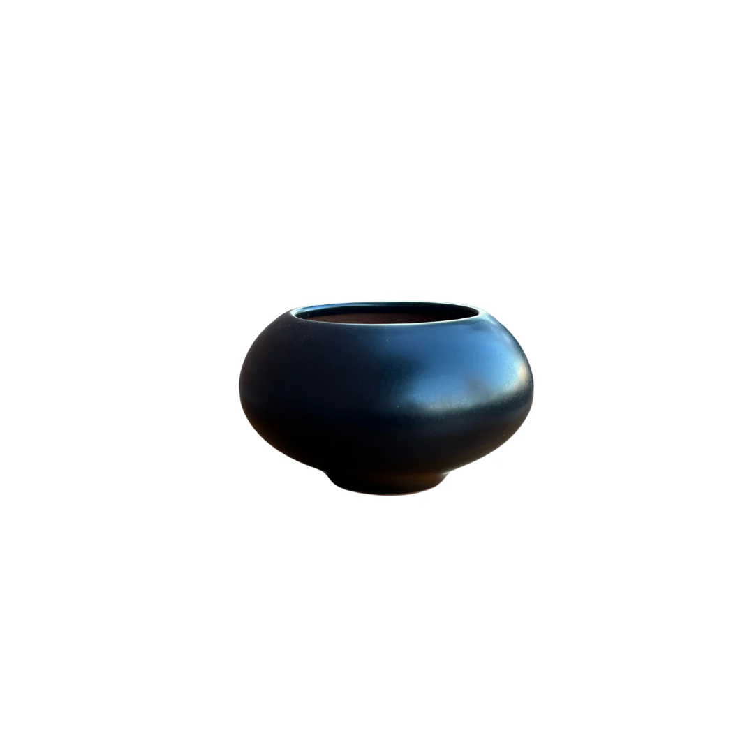 Shohin Bonsai pot zwart matte bal 12cm