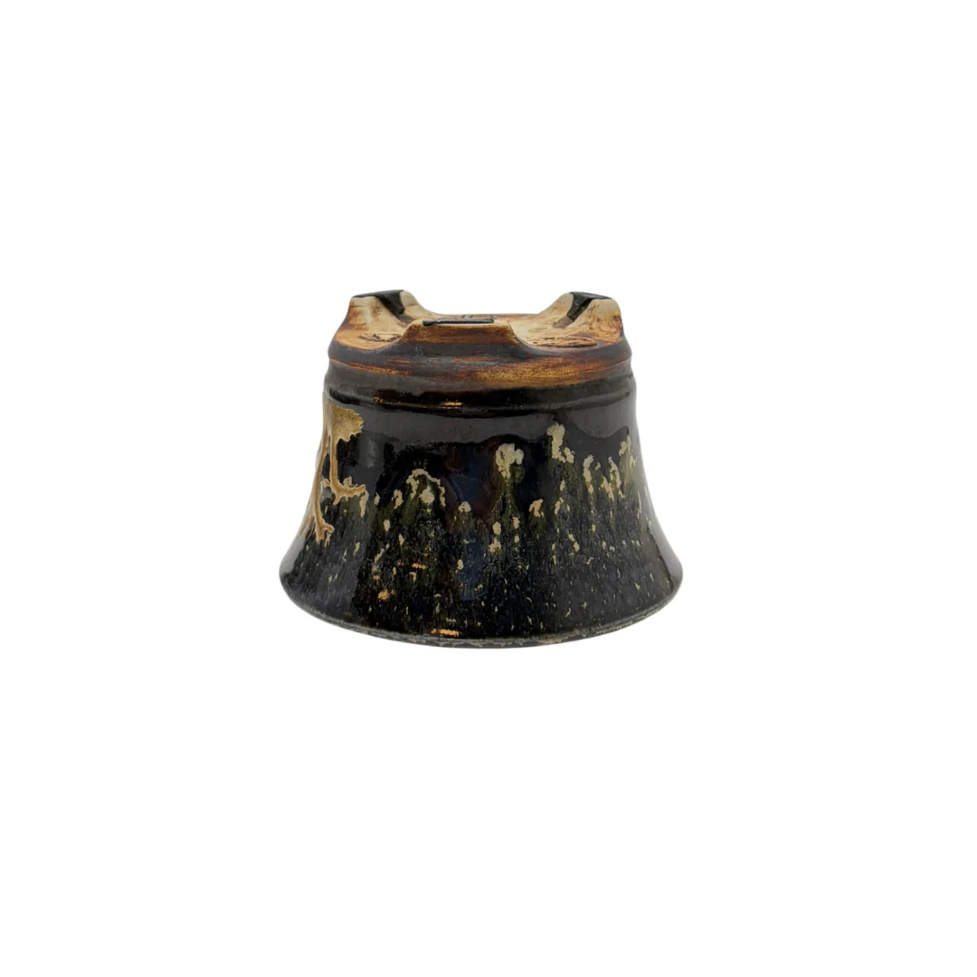 Shohin Bonsai pot zwart met goud René Lecocq 9cm - Image 3