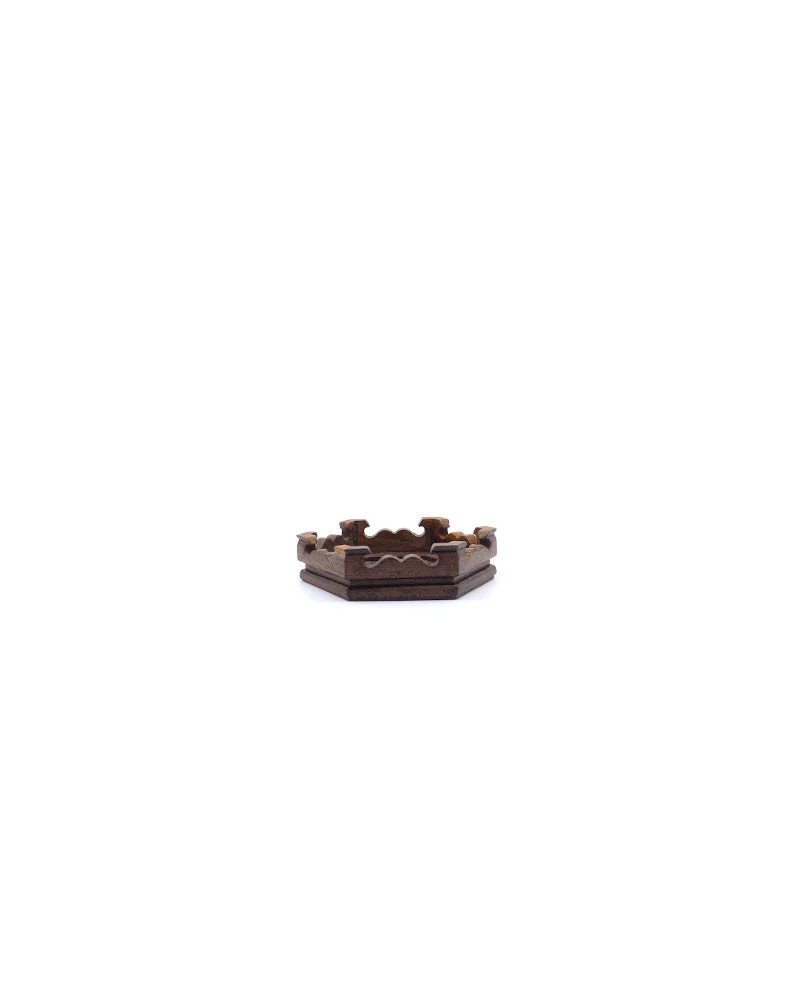 Shohin bonsai tafel hexagon donker bruin 11cm - Image 2