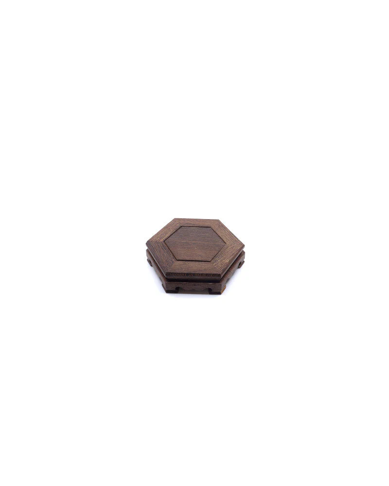 Shohin bonsai tafel hexagon donker bruin 11cm - Image 3
