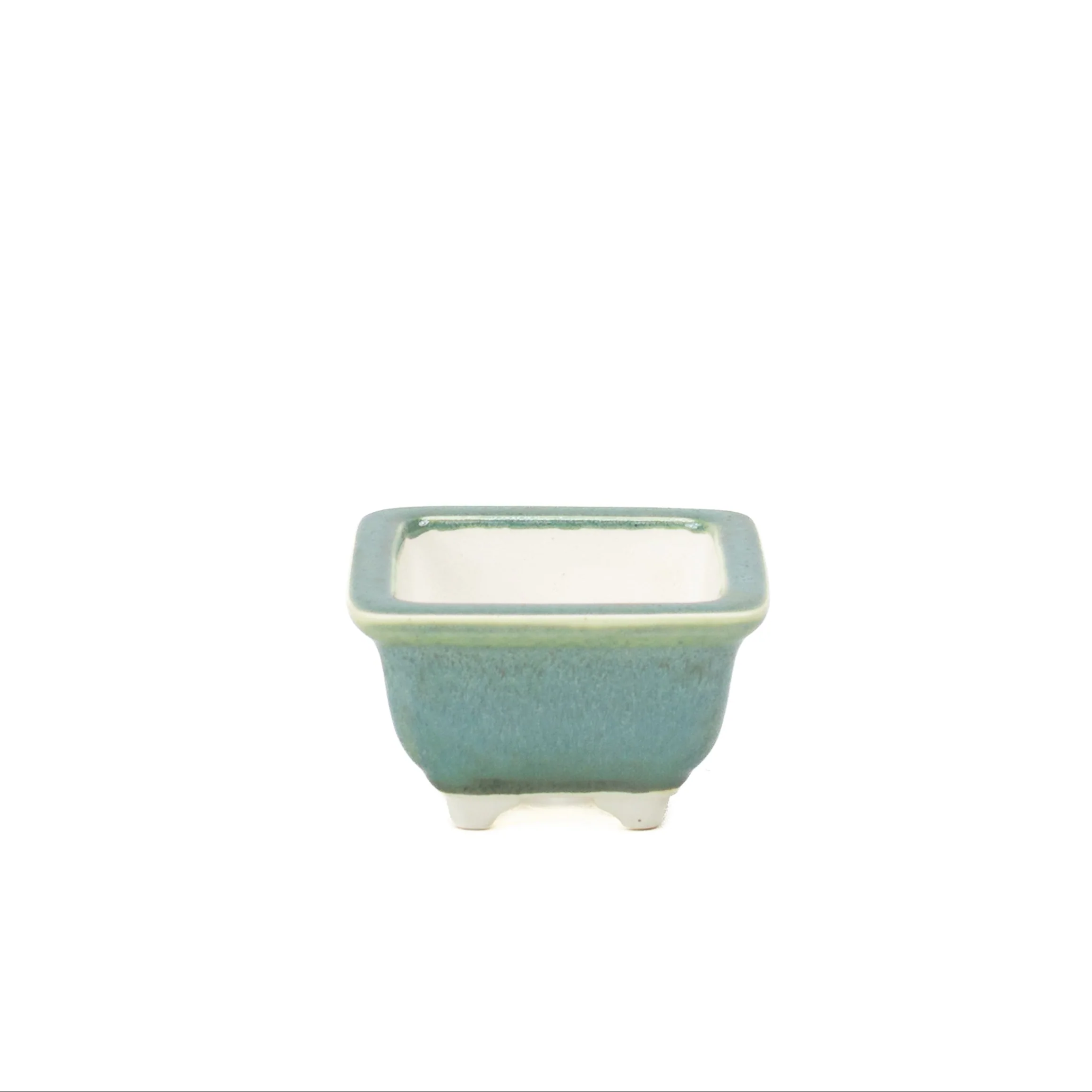 Shohin Bonsai Yixing pot groen vierkant 9cm